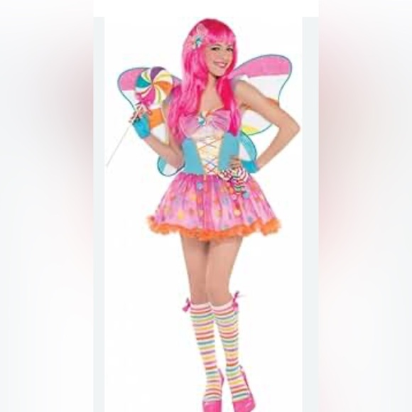Candylicious Juniors girl costume Colorful SwirlLollipopjuniors new 8pc sz7-9